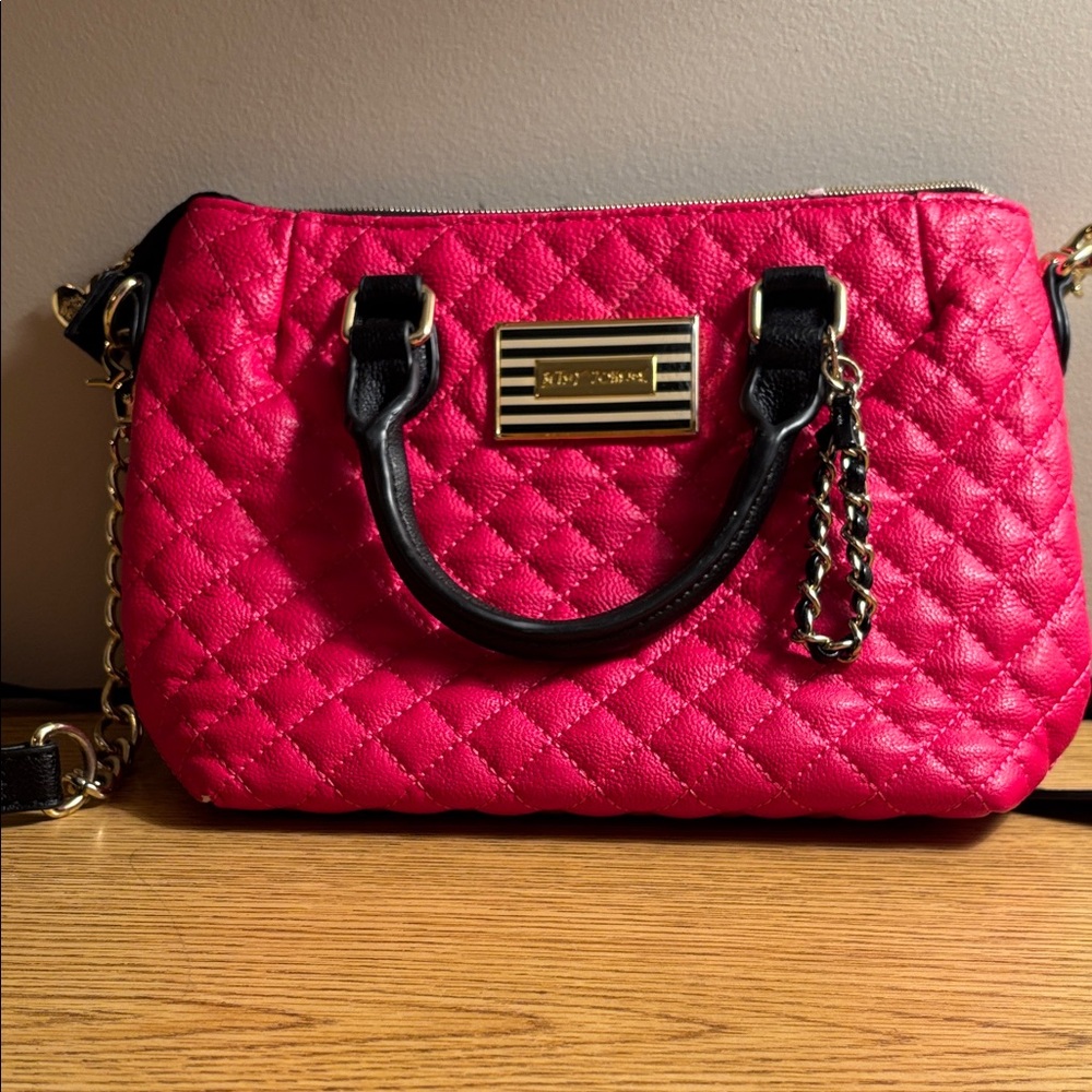 Betsey Johnson Pink Quilted Crossbody Bag